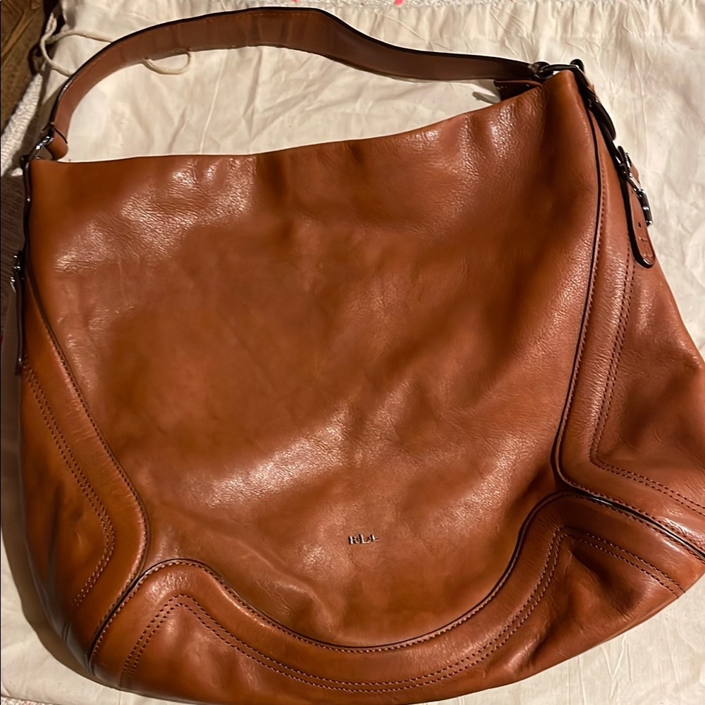 Ralph Lauren Brown Leather Hobo Bag